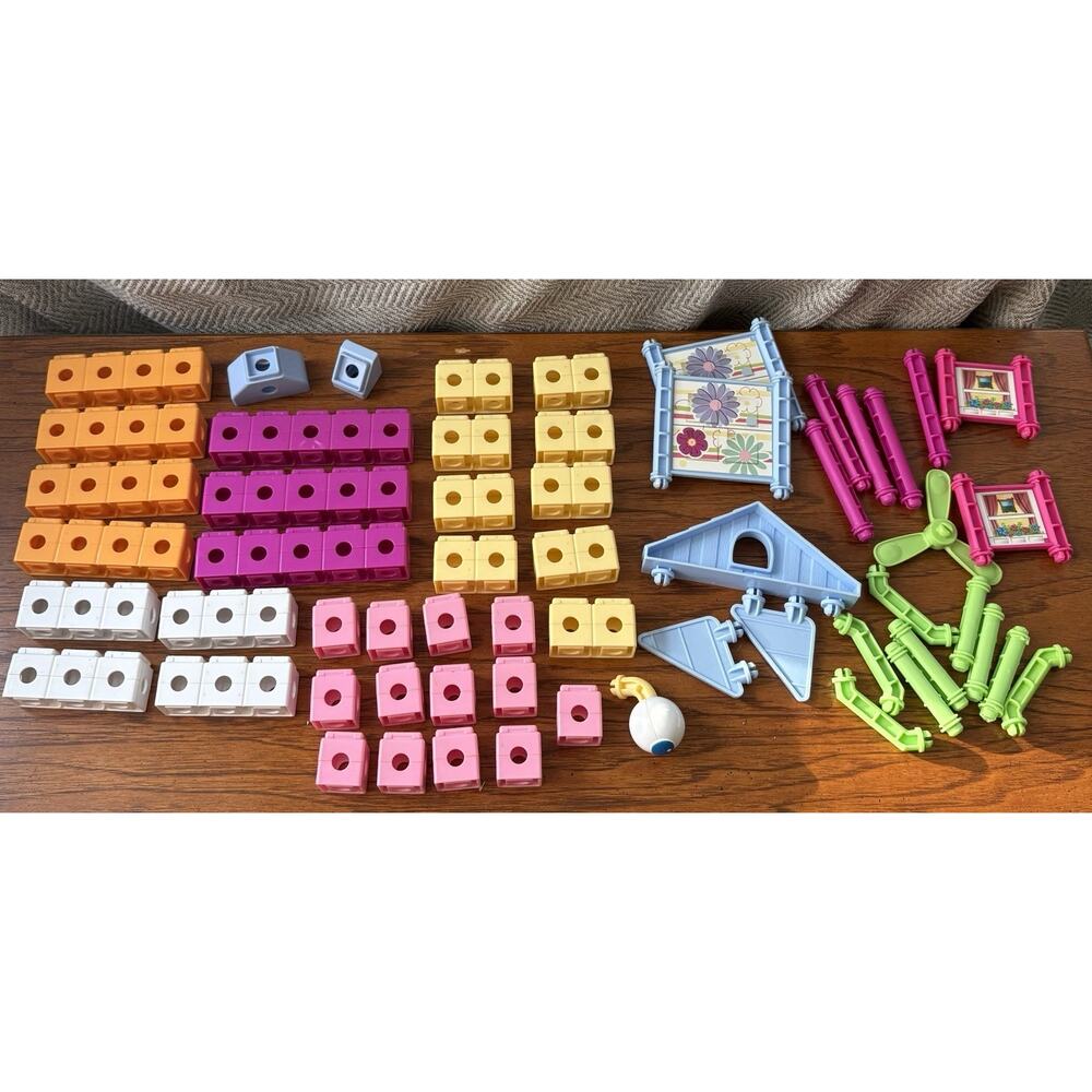 Fisher Price TRIO Building Blocks Set Pink STEM Learning Toy 58 pc